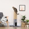 PawHut Cat Tree Scratching Post for Indoor Cats 79cm Jute Scratcher Climber w/ Carpet Base Dangling Toy - Grey