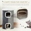 PawHut Cat Barrel Scratching Post Cat Tree for Indoor Cats Kitten Climbing Frame Pet Play Tower Soft Plush & Lamb Fleece Grey