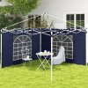 Outsunny Gazebo Side Panels with Windows and Doors, for 3x3(m) or 3x6m Pop Up Gazebo, 2 Pack Sides Replacement, Blue