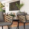 Outsunny 3 Pieces Rattan Bistro Set, Wicker Garden Furniture Set with Washable Seat and Back Cushions, Glass Top Coffee Table, for Outdoor, Patio, Black