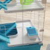 PawHut 6 Tier Hamster Cage, Gerbil Cage with Tubes, Exercise Wheel, Hut, Water Bottle, Food Dish, Ramps, Small Animal Cage for Dwarf Hamster, 58 x 36 x 81 cm, Light Blue