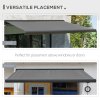 Outsunny 3.5 x 3 m Electric Awning with Remote Controller, Aluminium Frame DIY Retractable Awning, UV50+ Sun Shade Canopy for Garden Patio Deck Door Window, Grey