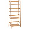 HOMCOM Bamboo Ladder Shelf, 4-Tier Bookshelf, Freestanding Bookcase for Living Room, Study, Bedroom, Home Office, 48 x 31.5 x 120cm, Natural Wood Effect