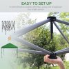 Outsunny 3 x 3(m) Pop Up Gazebo, 1 Person Easy up Marquee Party Tent with 1-Button Push, Adjustable Straight Legs, Wheeled Bag, Stakes, Ropes, Sandbags, Instant Shelter, Green