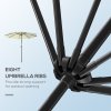 Outsunny 3(m) Tilting Parasol Garden Umbrellas, Outdoor Sun Shade with 8 Ribs, Tilt and Crank Handle for Balcony, Bench, Garden - Beige