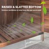 Outsunny Lean-to Small Shed, Tall Wooden Garden Shed with Slatted Bottom, Magnetic Doors, Double Shelves, Outdoor Tool Log Store, 103.5 x 59 x 174.5 cm, Mixed-Brown