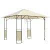 Outsunny 3 x 3 Meters Patio Garden Metal Gazebo Marquee Steel Frame with Canopy Awning Tent Water Resistant Cream