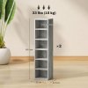 HOMCOM 204 CD Media Display Shelf Unit Set of 2 Blu-Ray Tower Rack w/ Adjustable Shelves Bookcase Storage Organiser, Cement Grey