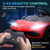 HOMCOM Lamborghini Aventador Licensed Kids' Electric Ride-on with Remote Control, 12V Powered Electric Car for Kids with Butterfly Doors, Auxiliary wheels, Music, Horn, Suspension - Red