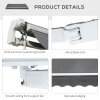 Outsunny 4x2.5m Retractable Manual Awning Window Door Sun Shade Canopy with Fittings and Crank Handle