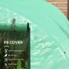 Outsunny 4 x 3(m) Polytunnel Greenhouse with Sprinkler Irrigation System, Walk-in Green House for Garden with Wide Roll-up Door, 8 Mesh Windows, Galvanised Steel Frame, Green