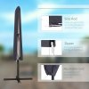 Outsunny Garden Parasol Cover, Outdoor Patio Umbrella Protector Weatherproof Garden Patio with Rod, Zipper for 2-4m Parasol, 60 x 160cm, Dark Grey