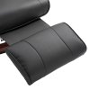 HOMCOM 360° Swivel Recliner Chair with Footstool, Manual Recliner Armchair with Wooden Base, Linen-Like Upholstered Reclining Chair for Living Room, Bedroom, Office, Black