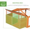 PawHut Chicken Run, Wooden Chicken Coop with Nesting Box, Openable Roof for 4-8 Chickens, Rabbits, Ducks, for Garden - Orange