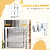PawHut Pressure Fit Safety Gate for Doorways and Staircases, Dog Gate w/ Auto Closing Door, Pet Barrier for Hallways w/ Double Locking, Openings 75-82 cm - White