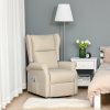 HOMCOM Power Lift Recliner Armchair, Electric Lift Chair for Elderly, Fabric Riser and Reclining Chair with Remote Control, Side Pockets, Extended Footrest, for Living Room, Beige