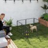 PawHut Dog Pen, 8 Panel Puppy Pen, Steel Dog Playpen, for Small Breeds, 60cm Tall, Black