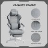 HOMCOM Ergonomic High Back Gaming Chair for Adults, Printed Velvet Computer Recliner Chair with Footrest, Lumbar Support, Adjustable Height and 360 Swivel Seat for Office or Gaming, Grey
