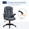 Vinsetto Executive Office Chair, Linen Ergonomic Desk Chair, Swivel Computer Chair with 130° Reclining Back, Adjustable Height and Armrests for Home and Work, Grey
