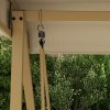 Outsunny 3 Seater Garden Swing Chair, Outdoor Hammock Bench with Adjustable Canopy, Removable Cushions and Steel Frame, Beige