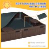 Outsunny Sand Pit Children's Plastic Sandpit w/ Water-Resistant Oxford Cover Bottom Fabric Liner kid Playset for 3-12 years old, Garden, Outdoor - (Brown)