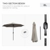 Outsunny 3(m) Garden Parasol Umbrellas, Outdoor Sun Shade with 8 Ribs, Tilt and Crank Handle for Balcony, Bench, Garden, Light Grey