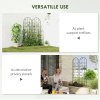 Outsunny Set of 2 Metal Garden Trellis, Decorative Trellis Panels for Climbing Outdoor Plants, Vegetables, Vines, Flowers, 150 x 50 cm, Scrollwork Design