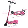 HOMCOM Electric Scooter for Kids, 120W Foldable E Scooter for Age 7-14 with Adjustable Height, Rear Brakes, Up to 12 KM/H, Maximum Range 10 KM, Pink