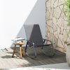 Outsunny Garden Rocking Chair, Ergonomic Outdoor Rocking Chair with Armrests, High Backrest, Steel Frame Relaxing Rocker Armchair Seat for Patio, Balcony, Porch, Grey