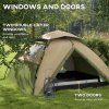 Outsunny Camping Tent, 3-4 Man Family Dome Tent, 2000mm Waterproof, with Carry Bag and Top Hook, for Fishing Hiking Festival, Quick Setup, Dark Green
