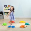 ZONEKIZ Stepping Stones Kids, 6PCs Crab-Designed Balance River Stones with TPE Anti-Slip Edge, Indoor Outdoor Sensory Toy, Obstacle Courses, Stackable