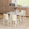 HOMCOM Solid Wood Folding Dining Table, Drop Leaf Table for 2-4 People, Rectangle Kitchen Table for Small Space, White