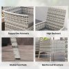 Outsunny Rattan Garden Furniture Set, Outdoor Dining Table and Chairs 4 Seater with Cushions, Square Tempered Glass Top, 4 Armchairs, for Balcony, Terrace, Conservatory, Mixed-Grey