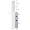 HOMCOM Tall Bathroom Cabinet, Freestanding Bathroom Storage Cabinet with 2-Tier Shelf and Drawers, Narrow Cupboard Storage Unit