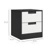 HOMCOM Bedside Tables Set of 2, Nightstands with 2 Drawers, Modern Bedside Cabinets with Storage for Bedroom, Living Room, White and Black