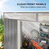 Outsunny 8.5 x 6ft Metal Shed with Lightsky Panels, Garden Storage Tool House with Double Doors for Garden, Patio and Lawn, Grey