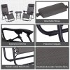 Outsunny Folding Zero Gravity Chairs, 3 Pieces Adjustable Sun Lounger and Table Set with Cup Holder and Headrest, Patio Bistro Set with Reclining Garden Chairs for Outdoor, Dark Grey