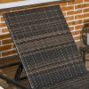 Outsunny Rattan Sun Lounger Set of 2, 5-Level Adjustable Garden Lounger Recliner with Cushion and Headrest, Outdoor Reclining Sunbed, Steel Frame Garden Chair for Patio, Beach, Terrace, Cream White