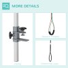 PawHut Foldable Pet Grooming Arm w/ Clamp 30 Inch Height Adjustable, Dog Grooming Loop, Two No Sit Haunch Holders for Small Medium Dogs, Sliver