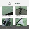 Outsunny 2-3 Person Tunnel Tent with Sewn-in Groundsheet, Air Vents, Rainfly, 2000mm Water Column, Camping Tent with 1 Bedroom, Inbuilt Porch, Living Area for Camping, Hiking, Green