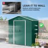 Outsunny 6.5ft x 3.5ft Garden Storage Shed, Large Metal Shed for Outdoor Storage with Double Sliding Doors and 4 Vents, Green