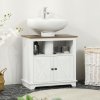 kleankin Bathroom Sink Cabinet, Under Sink Storage Cabinet with Double Doors and Shelves, White