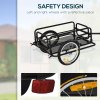 HOMCOM Bike Trailer Cargo in Steel Frame, Extra Bicycle Storage Carrier with Hitch (Black)