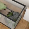 PawHut Turtle Tank, 28L Glass Turtle Aquarium with Basking Platform, Ramp, Easy Drainage, Strip Patch Thermometer, for Small Turtles, 45 x 25 x 29cm