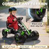 AIYAPLAY Pedal Go Kart, Ride on Racer with Freewheel System, Brake, Non-Slip EVA Wheels, Metal Frame, Go Kart for Kids Ages 3-6 Years, Green