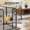 PawHut Dog Pen, 8 Panel Puppy Pen, Steel Dog Playpen, for Small Breeds, 60cm Tall, Black