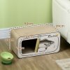 PawHut Cat Scratching Board, 2 in 1 Cat Scratcher Cardboard with Catnip, Canned Tuna Design Cat House for Indoor Kitty, Cream White