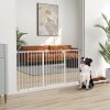 PawHut Dog Gate Stair Gate Pressure Fit Pets Barrier Auto Close for Doorway Hallway, 74-148cm Wide Adjustable, White