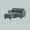 HOMCOM Convertible Modular Sectional Sofa with Storage, Tufted 2 Seater Sofa Set, L Shaped Couch with Ottoman, Wood Frame for Living Room