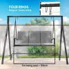 Outsunny Metal Porch Swing Stand, Heavy Duty Swing Frame, Hanging Chair Stand Only, 240kg Weight Capacity for Garden, Patio, Lawn, Playground, Black